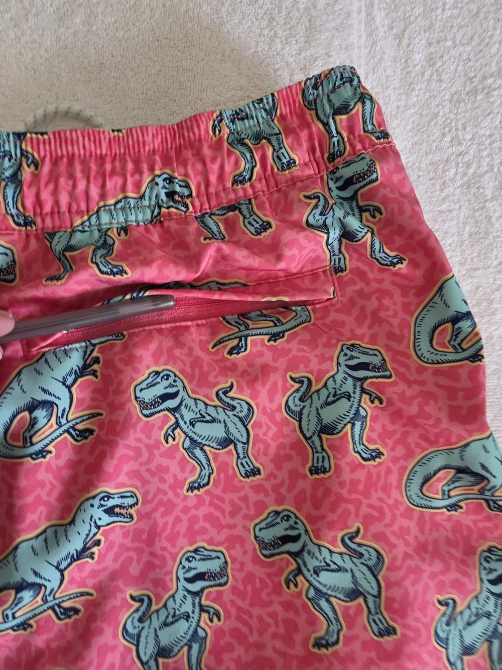 Member's Mark Men's Swim Trunks Size XL Pink Dinosaur Print NWT